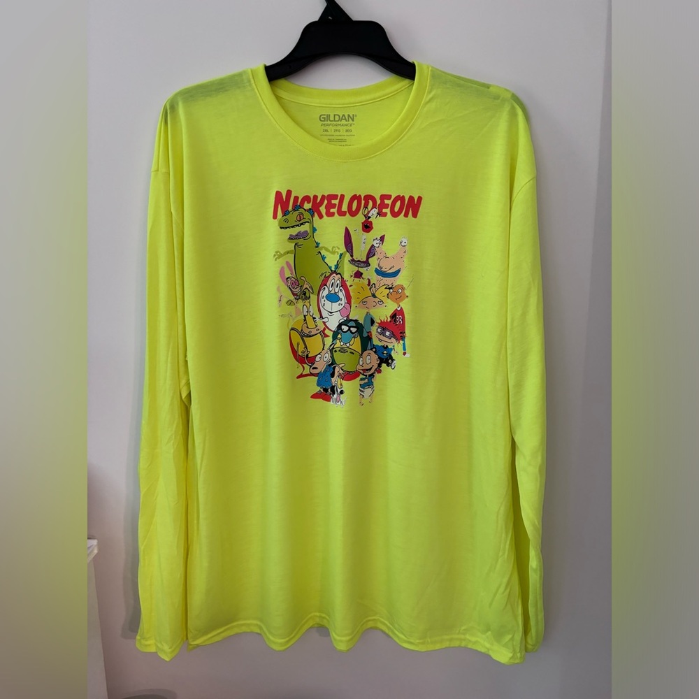 Gildan Neon Yellow Nickelodeon Long Sleeve Shirt